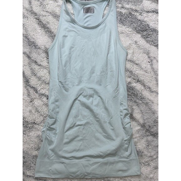 Athleta Blue Athletic Runched Racer Back Tank Top Size Small - Picture 1 of 4